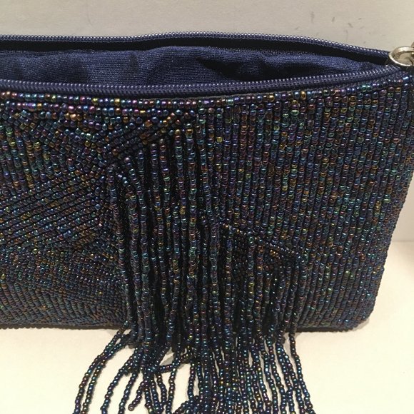 BLUE BEADED PHONE BAG - Picture 7 of 14